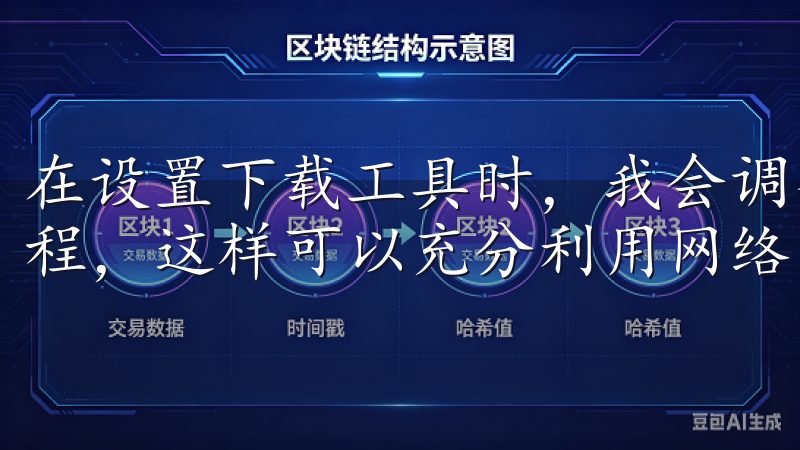在设置下载工具时，我会调整线程数，一般设置为8到16个线程，这样可以充分利用网络带宽。